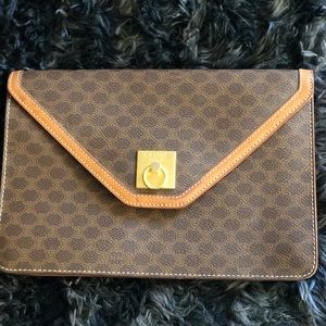 Authentic Celine “Macadam” Clutch Leather
